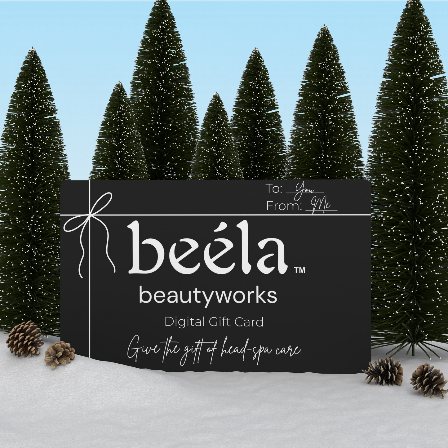 Beela Beautyworks Digital Gift Card — the perfect holiday gift for scalp and hair care lovers.
