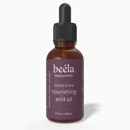 Beela Island Shine End Oil — shine-enhancing leave-in treatment that smooths and softens hair.