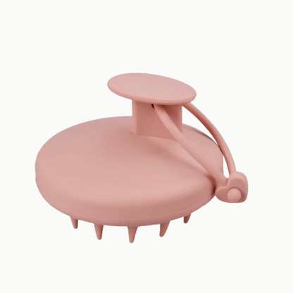 Silicone scalp scrubber with lanyard for hygienic storage, hair growth support, and healthy scalp care